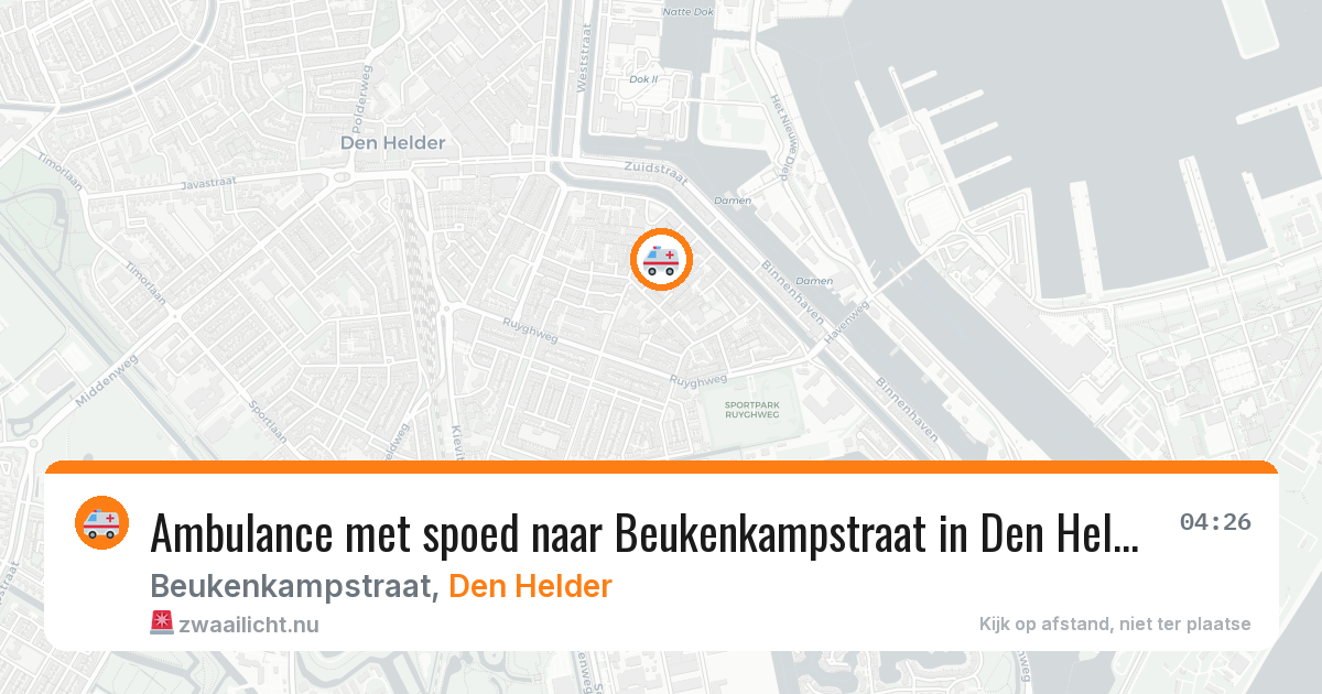 Ambulance met spoed naar Beukenkampstraat in Den Helder — 30 mrt 2026