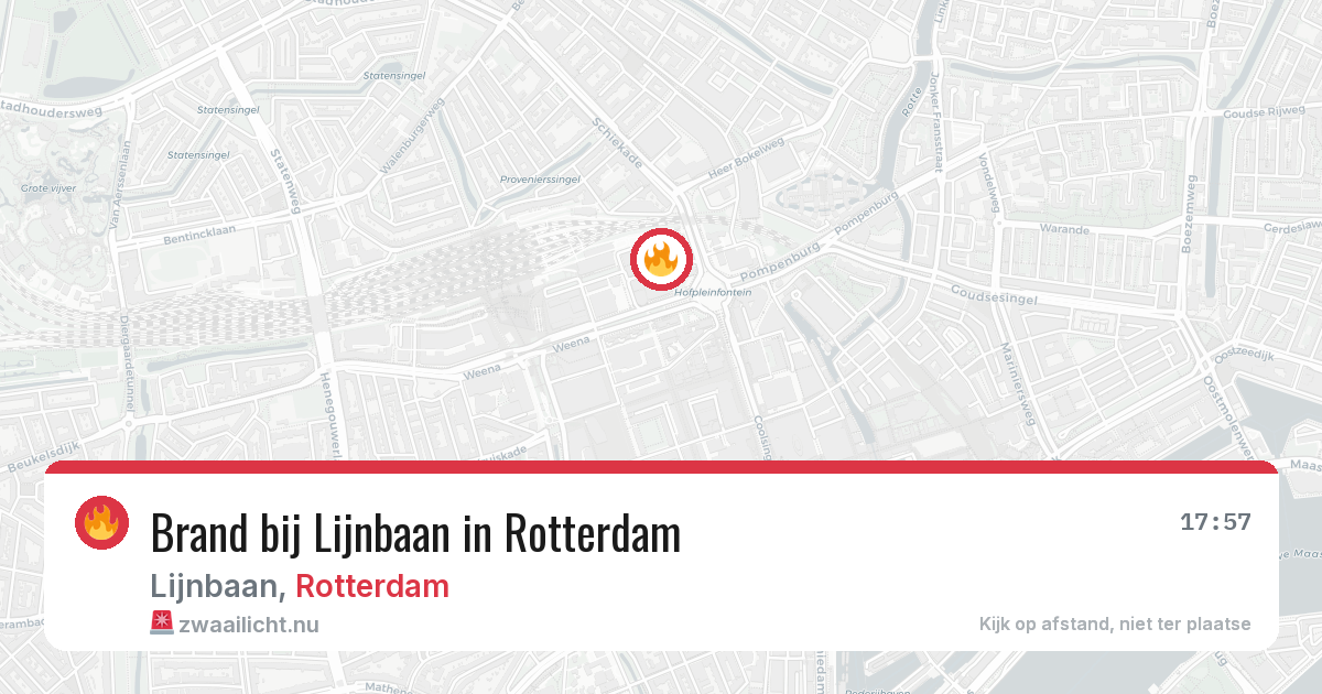 Brand bij Lijnbaan in Rotterdam — 25 mei 2026
