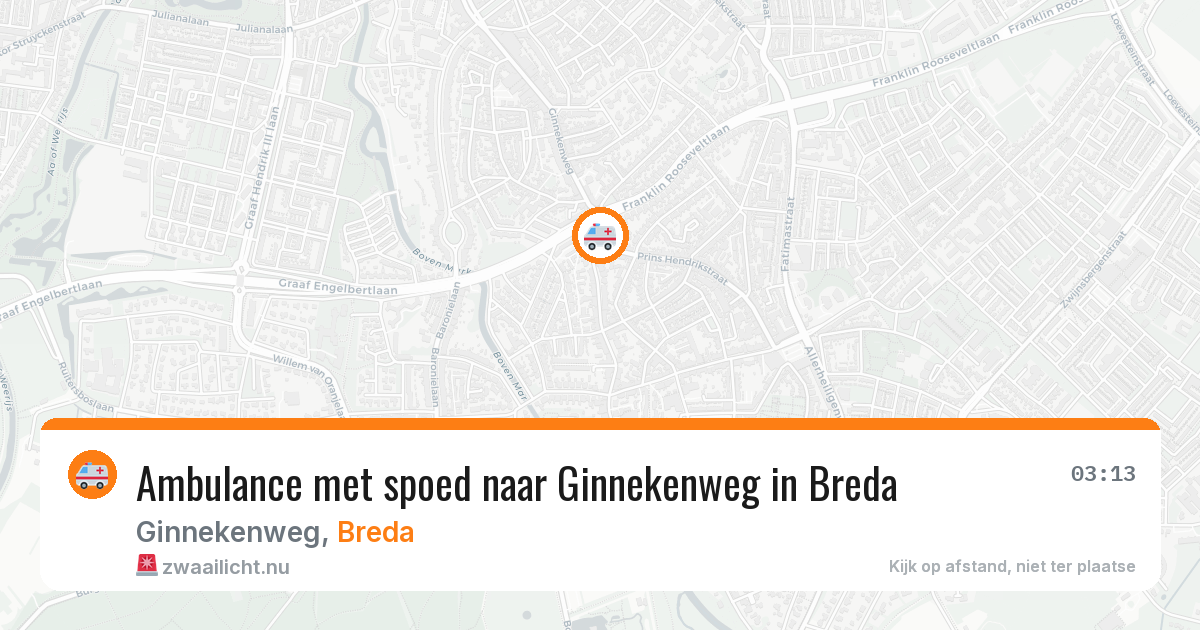 Ambulance met spoed naar Ginnekenweg in Breda — 16 mei 2026