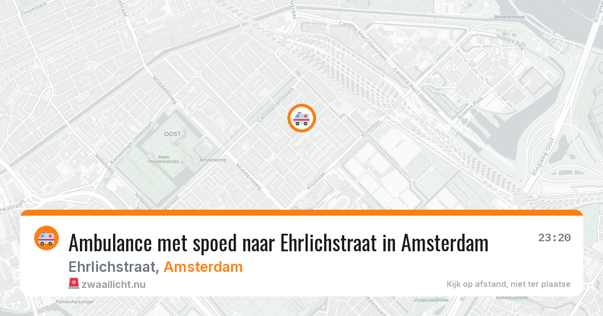 Ambulance met spoed naar Ehrlichstraat in Amsterdam — 16 jul 2026
