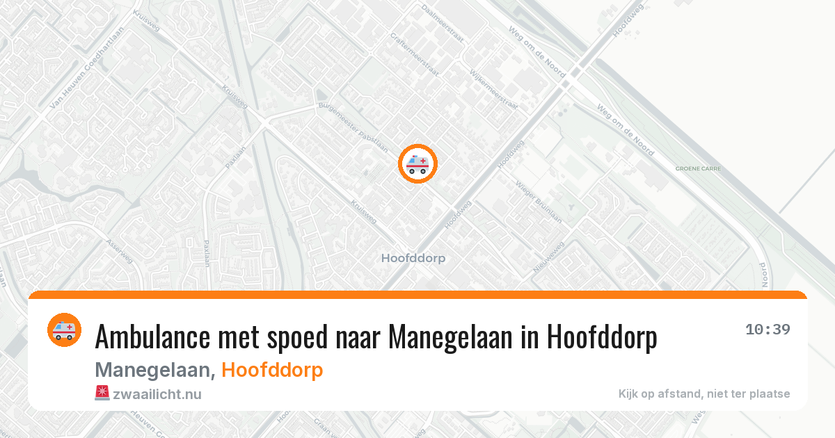 Ambulance met spoed naar Manegelaan in Hoofddorp — 27 mei 2026