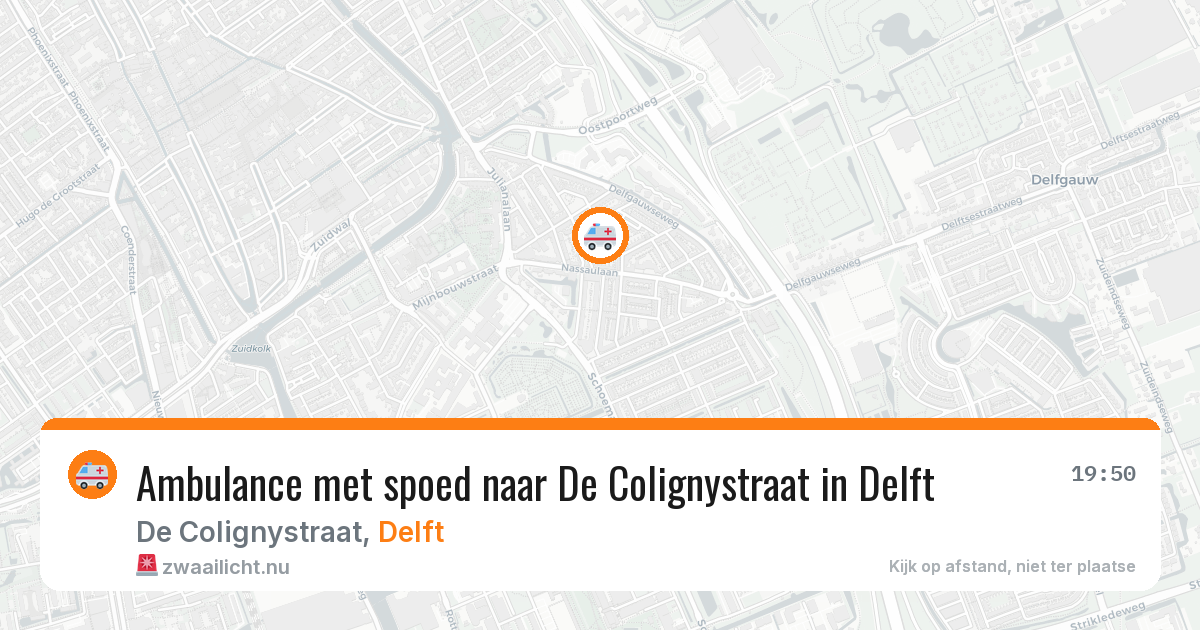 Ambulance met spoed naar De Colignystraat in Delft — 19 mei 2026