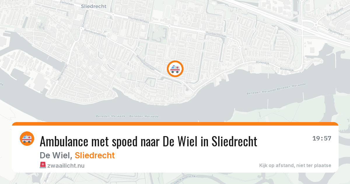 Ambulance met spoed naar De Wiel in Sliedrecht — 19 mei 2026
