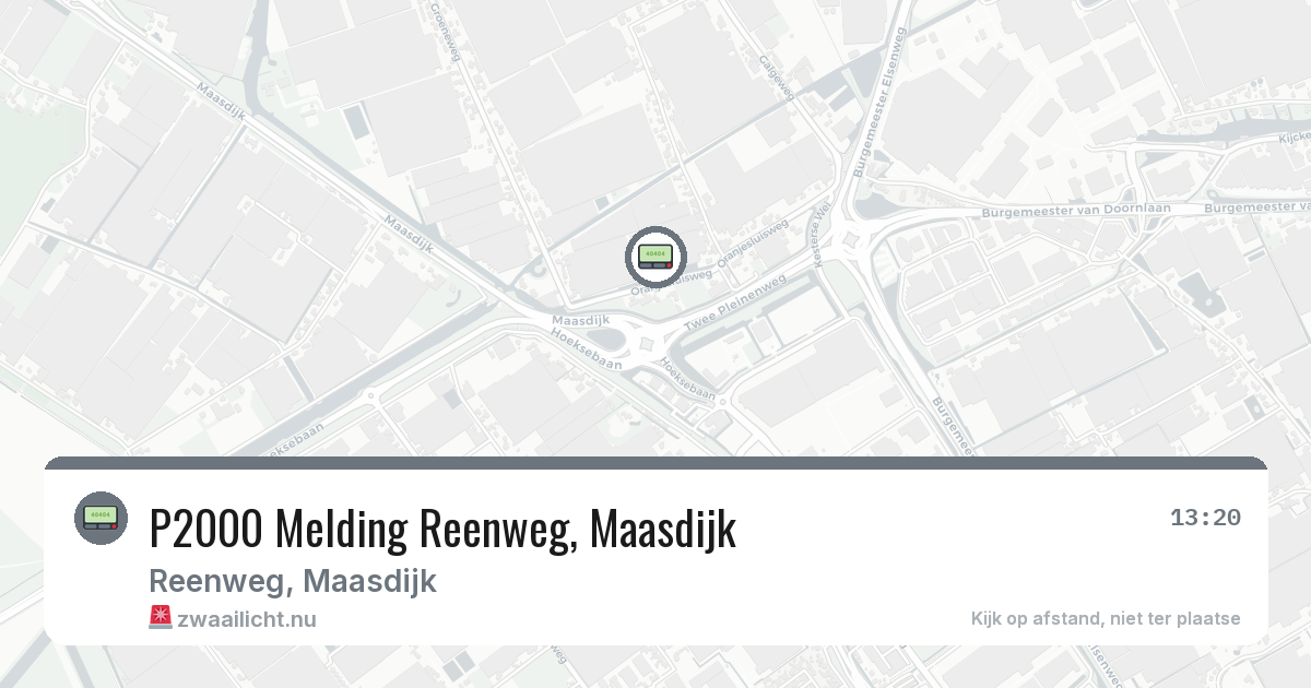 P2000 Melding Reenweg, Maasdijk — 7 mei 2026