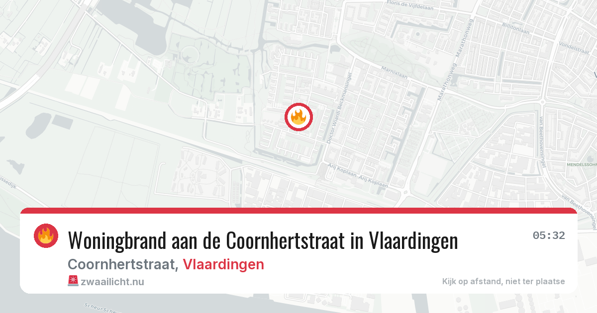 Woningbrand aan de Coornhertstraat in Vlaardingen — 12 apr 2026