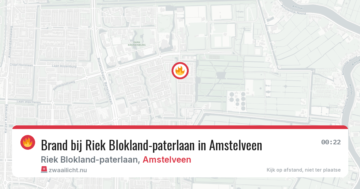 Brand bij Riek Blokland-paterlaan in Amstelveen — 16 jul 2026