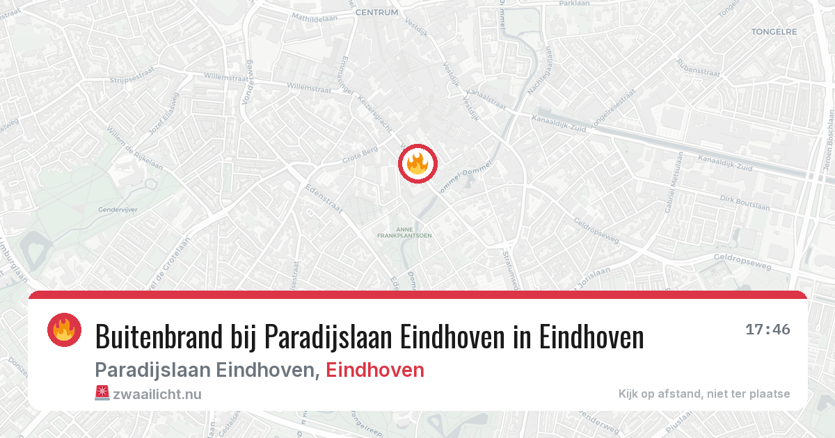 Buitenbrand bij Paradijslaan Eindhoven in Eindhoven — 30 mrt 2026