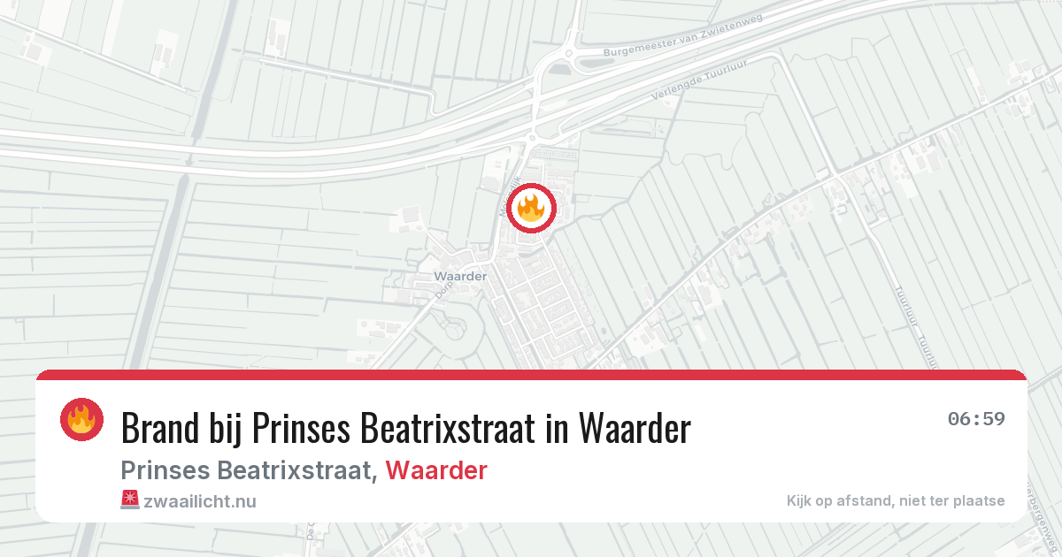 Brand bij Prinses Beatrixstraat in Waarder — 24 apr 2026