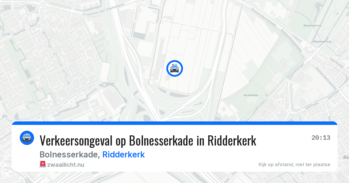 Verkeersongeval op Bolnesserkade in Ridderkerk — 12 jul 2026