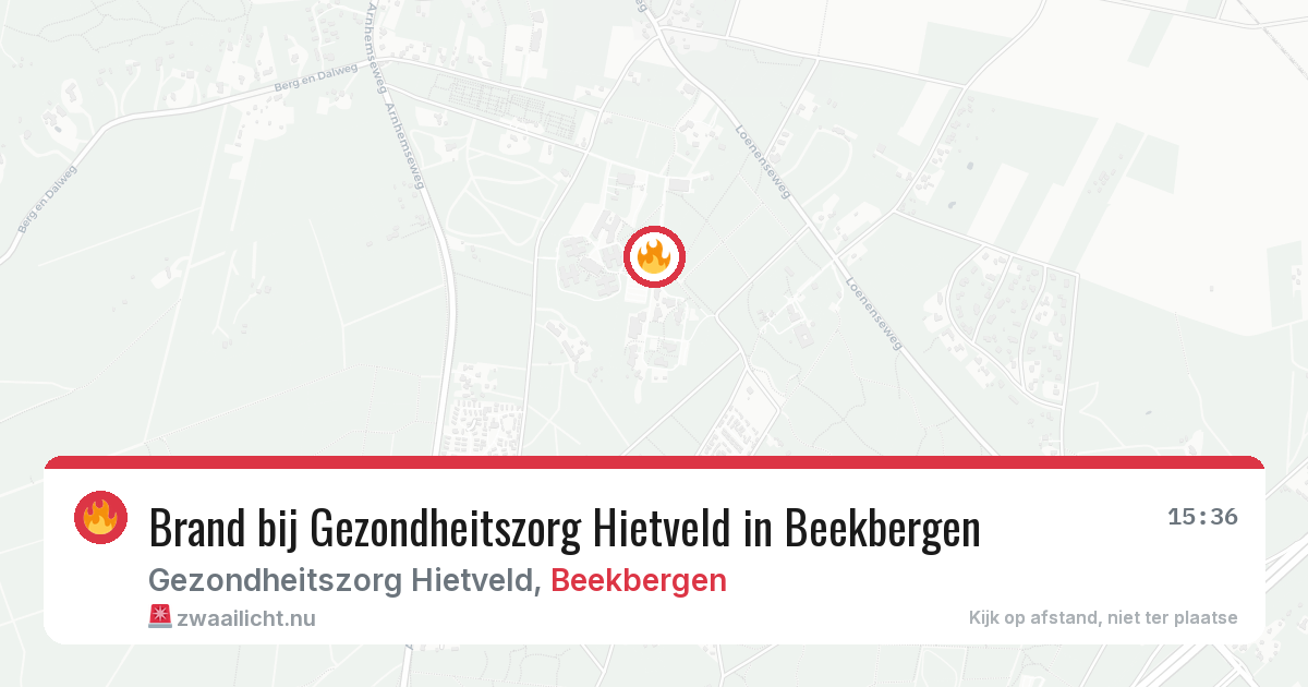 Brand bij Gezondheitszorg Hietveld in Beekbergen — 9 mei 2026