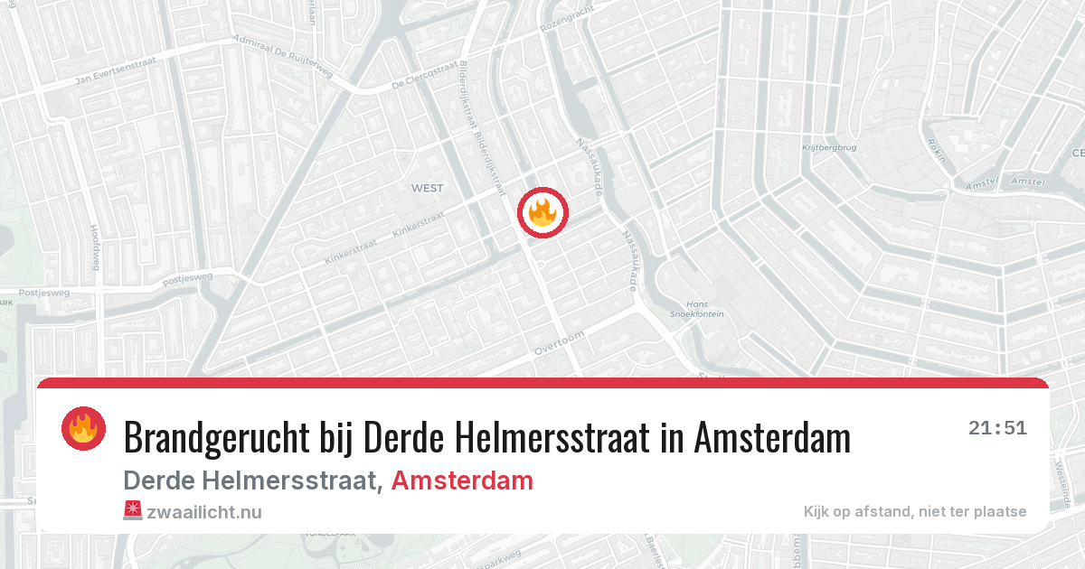 Brandgerucht bij Derde Helmersstraat in Amsterdam — 18 jul 2026