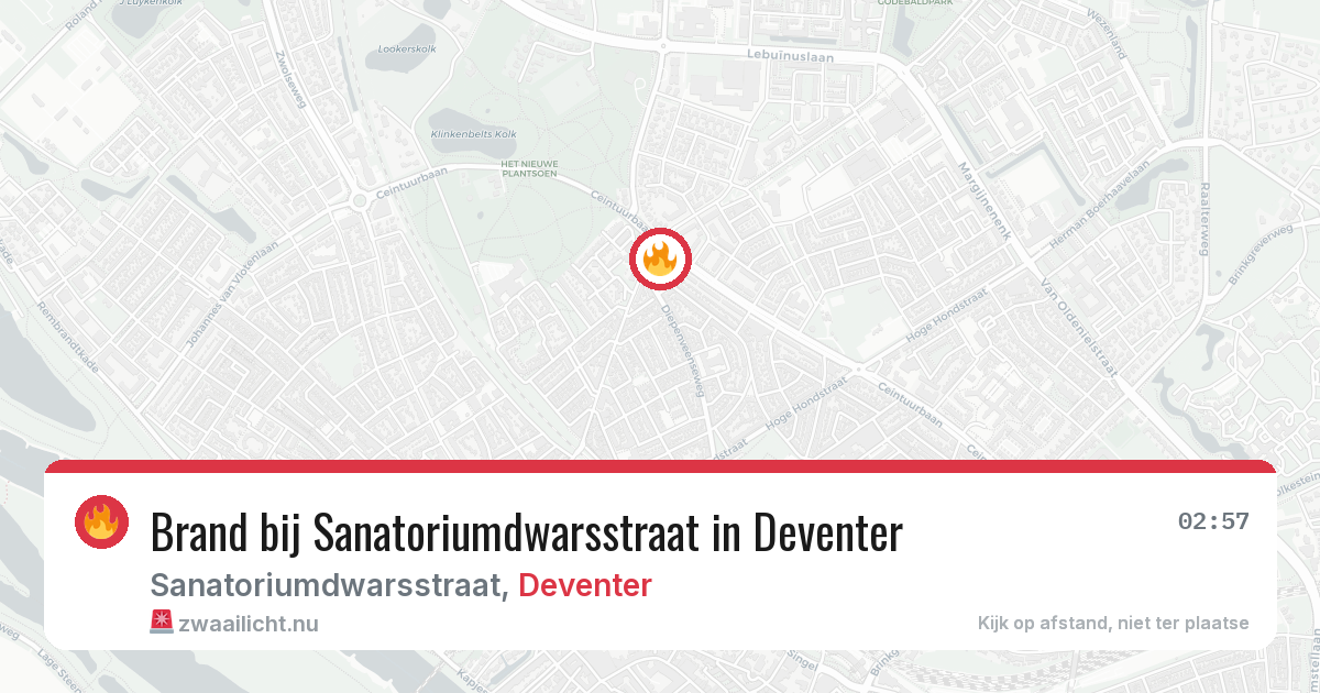 Brand bij Sanatoriumdwarsstraat in Deventer — 11 jul 2026