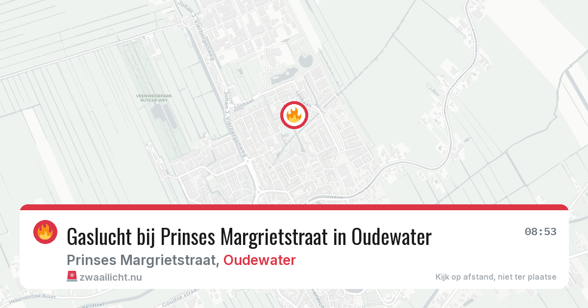 Gaslucht bij Prinses Margrietstraat in Oudewater — 18 feb 2026