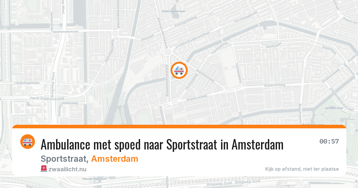 Ambulance met spoed naar Sportstraat in Amsterdam — 23 jul 2026