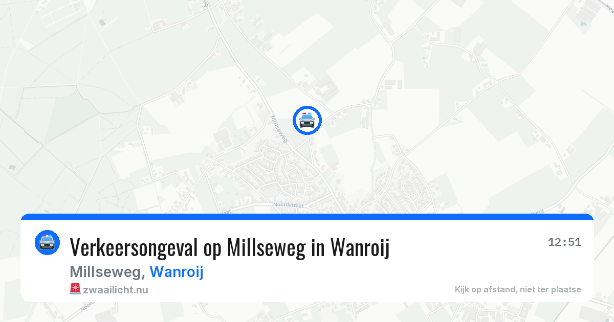 Verkeersongeval op Millseweg in Wanroij — 10 mrt 2026