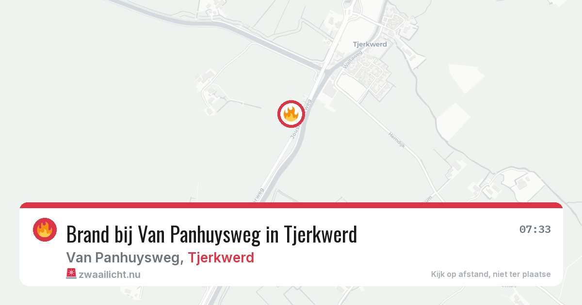 Brand bij Van Panhuysweg in Tjerkwerd — 30 jan 2026