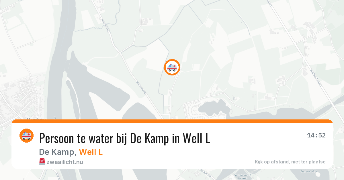 Persoon te water bij De Kamp in Well L — 24 mei 2026