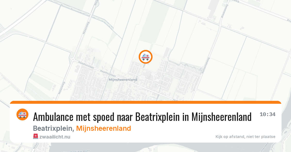 Ambulance met spoed naar Beatrixplein in Mijnsheerenland — 20 jul 2026