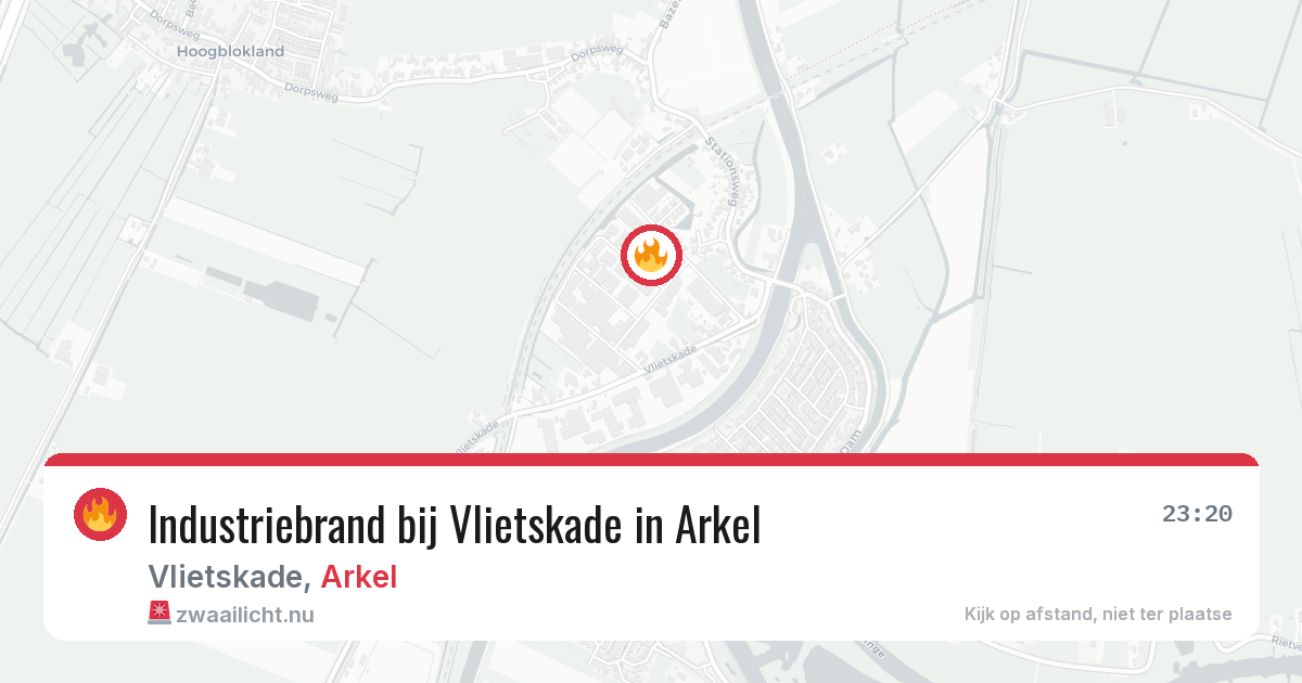 Industriebrand bij Vlietskade in Arkel — 24 jul 2026
