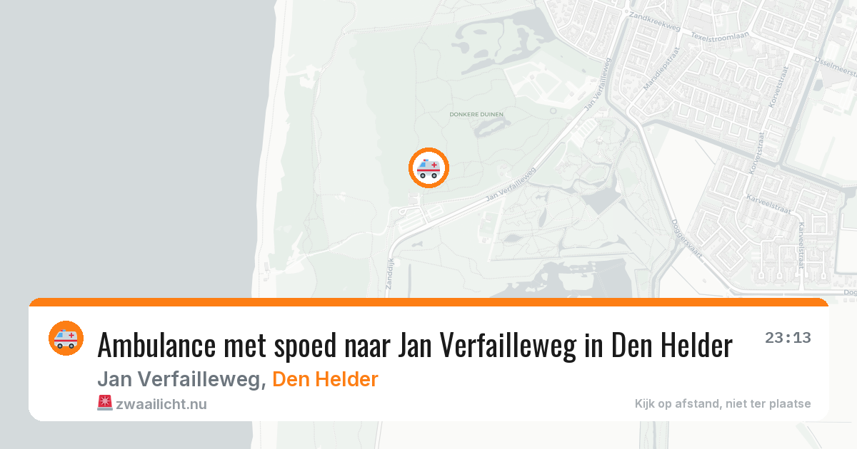 Ambulance met spoed naar Jan Verfailleweg in Den Helder — 8 mei 2026