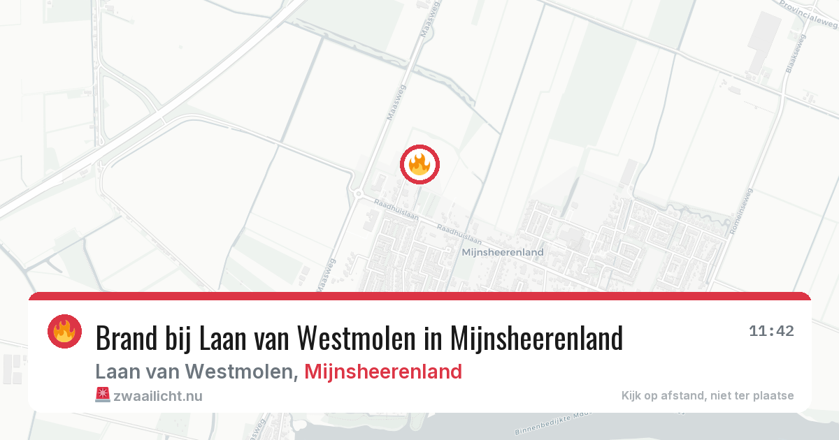 Brand bij Laan van Westmolen in Mijnsheerenland — 6 jun 2026