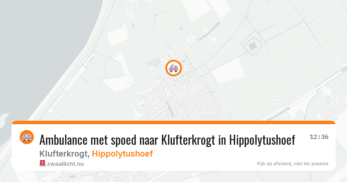 Ambulance met spoed naar Klufterkrogt in Hippolytushoef — 24 jul 2026