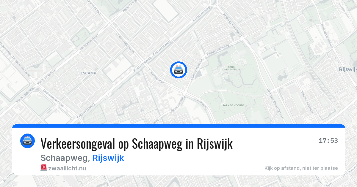 Verkeersongeval op Schaapweg in Rijswijk — 27 jan 2026