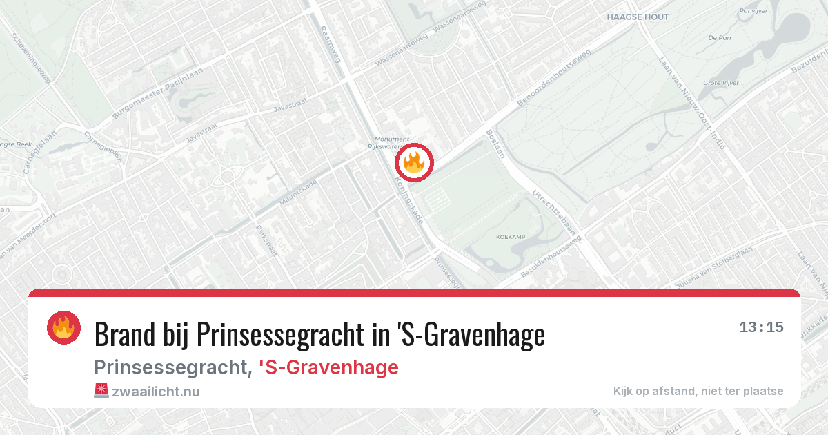 Brand bij Prinsessegracht in 'S-Gravenhage — 30 mrt 2026