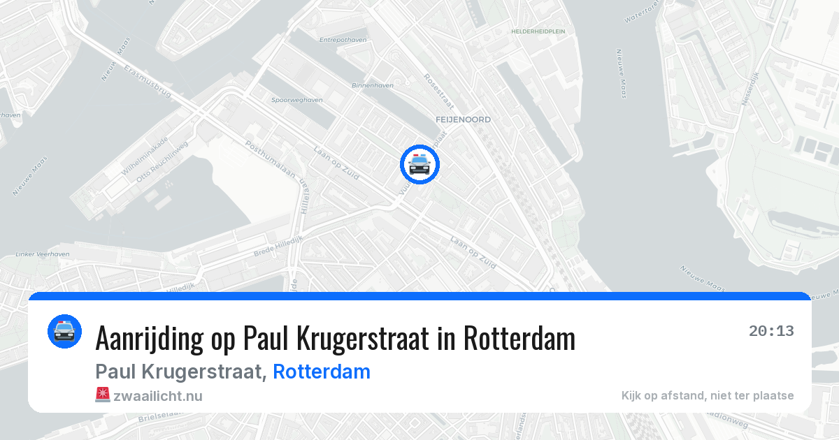 Aanrijding op Paul Krugerstraat in Rotterdam — 20 mrt 2026