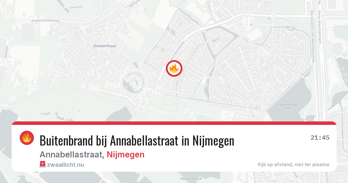 Buitenbrand bij Annabellastraat in Nijmegen — 18 jul 2026