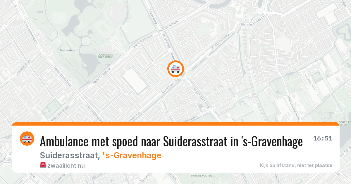 Ambulance met spoed naar Suiderasstraat in 's-Gravenhage — 15 jul 2026