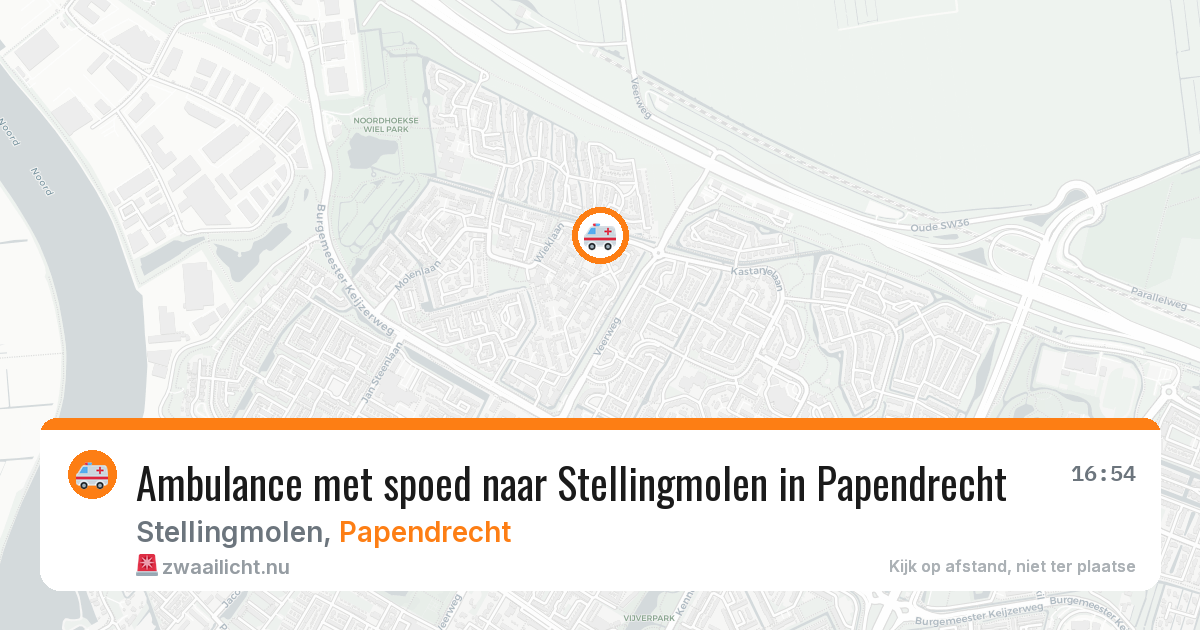 Ambulance met spoed naar Stellingmolen in Papendrecht — 22 apr 2026