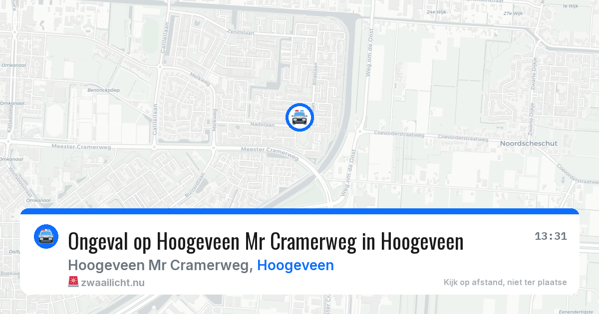 Ongeval op Hoogeveen Mr Cramerweg in Hoogeveen — 16 apr 2026