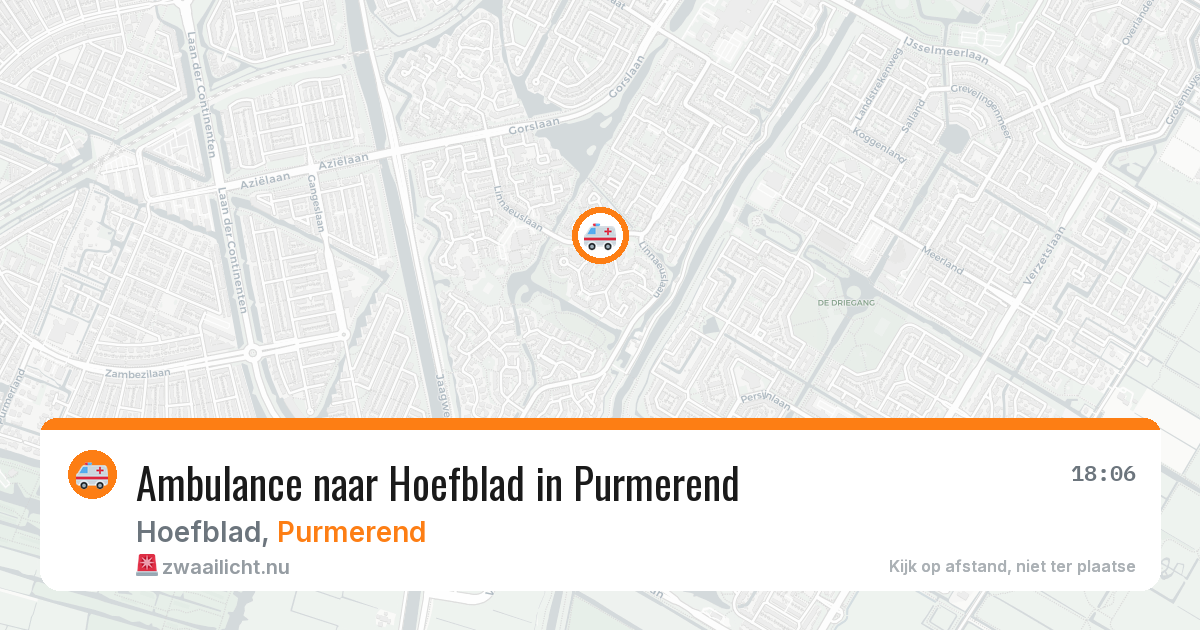 Ambulance naar Hoefblad in Purmerend — 20 jul 2026