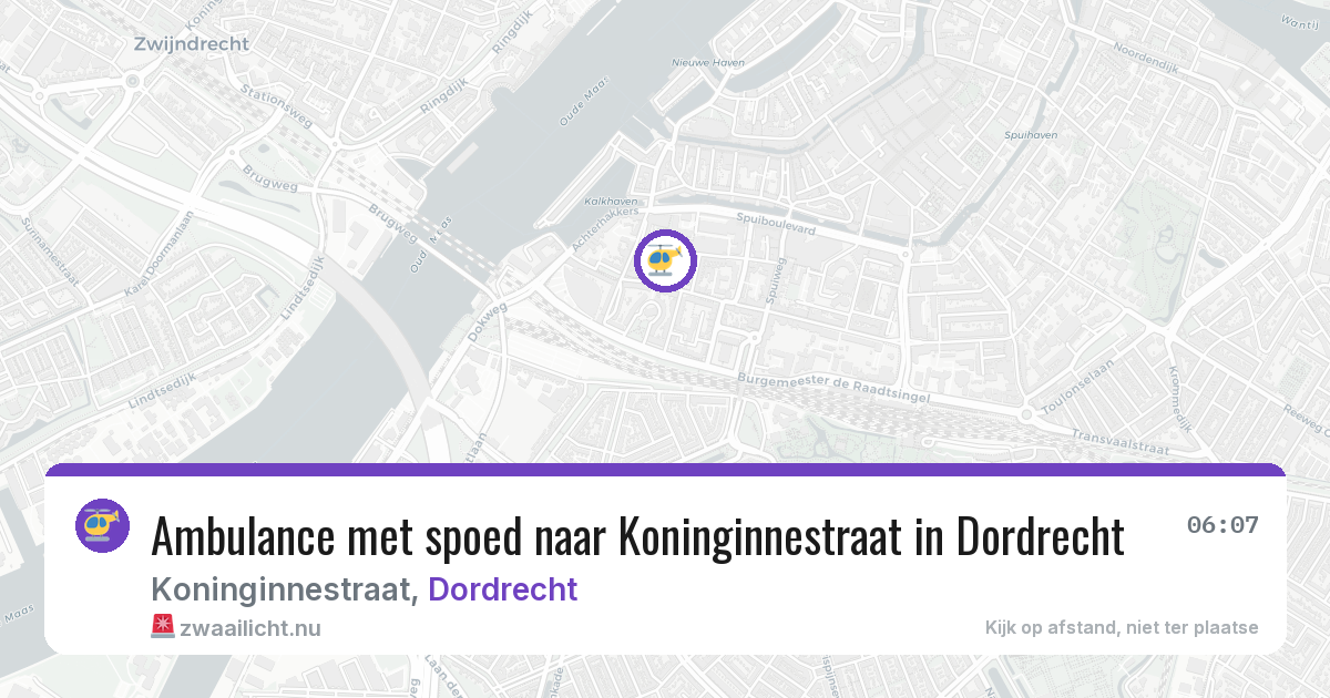 Ambulance met spoed naar Koninginnestraat in Dordrecht — 1 jun 2026
