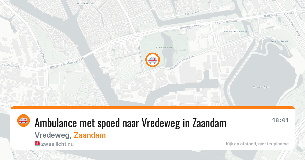 Ambulance met spoed naar Vredeweg in Zaandam — 14 mei 2026