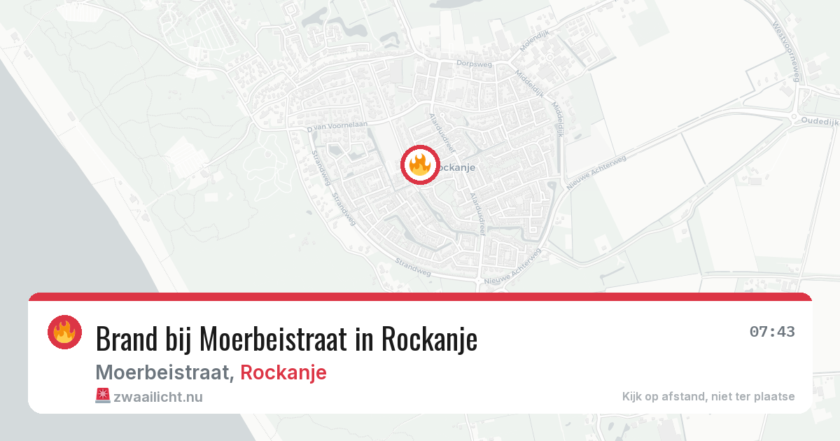 Brand bij Moerbeistraat in Rockanje — 20 jul 2026