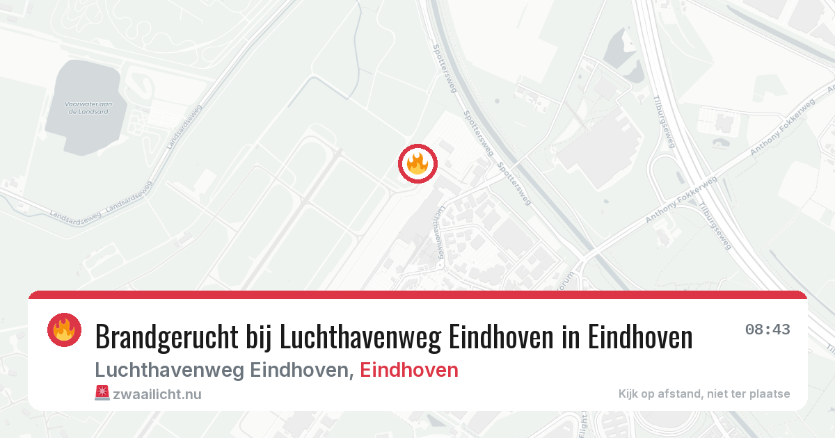 Brandgerucht bij Luchthavenweg Eindhoven in Eindhoven — 21 jul 2026