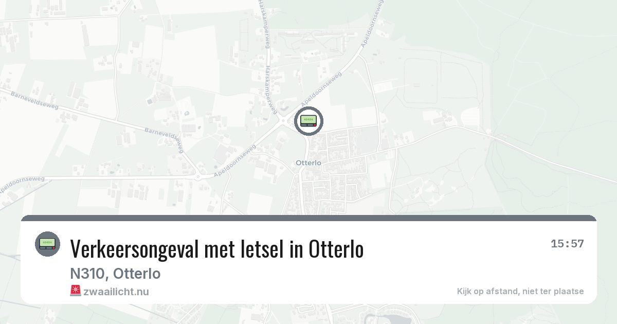 Verkeersongeval met letsel in Otterlo — 16 jul 2026