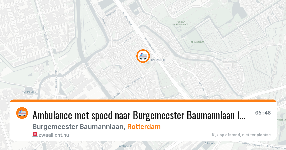 Ambulance met spoed naar Burgemeester Baumannlaan in Rotterdam — 16 jul 2026
