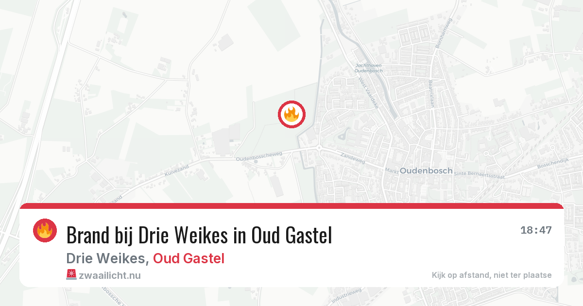 Brand bij Drie Weikes in Oud Gastel — 20 jul 2026