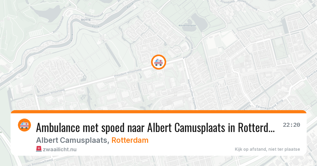 Ambulance met spoed naar Albert Camusplaats in Rotterdam — 21 mrt 2026