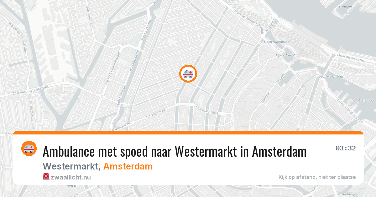 Ambulance met spoed naar Westermarkt in Amsterdam — 25 jul 2026