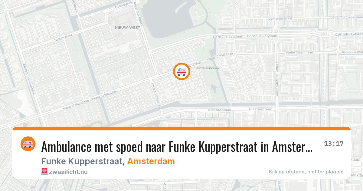 Ambulance met spoed naar Funke Kupperstraat in Amsterdam — 14 jul 2026