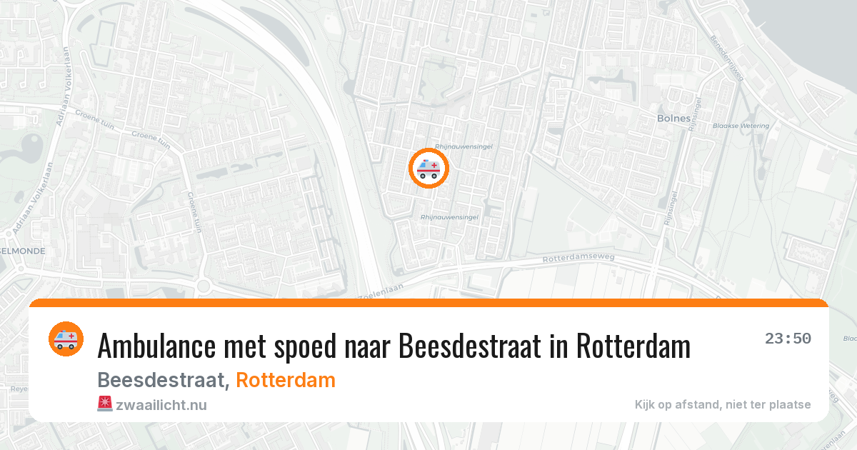 Ambulance met spoed naar Beesdestraat in Rotterdam — 12 jul 2026