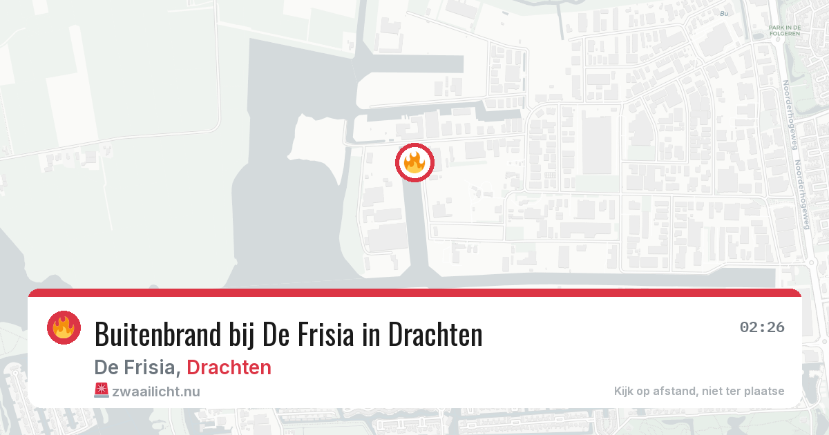 Buitenbrand bij De Frisia in Drachten — 22 mrt 2026