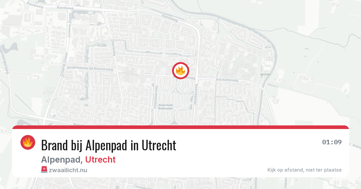 Brand bij Alpenpad in Utrecht — 1 apr 2026