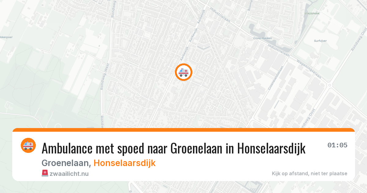 Ambulance met spoed naar Groenelaan in Honselaarsdijk — 16 jul 2026