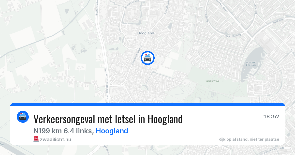 Verkeersongeval met letsel in Hoogland — 28 mei 2026