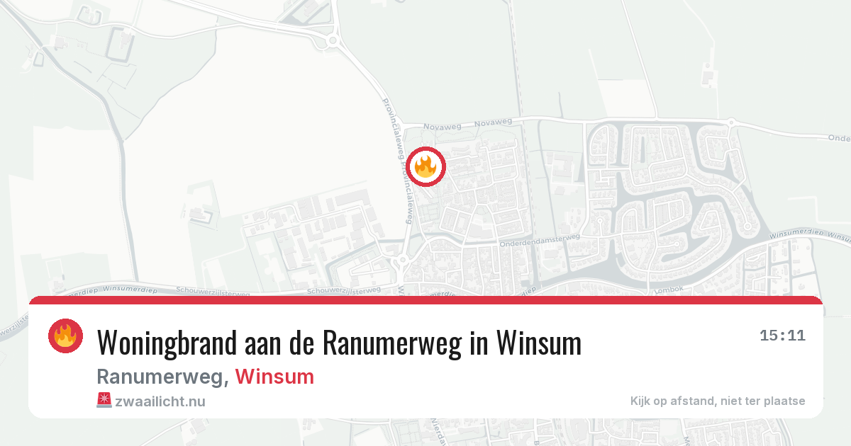Woningbrand aan de Ranumerweg in Winsum — 11 mei 2026